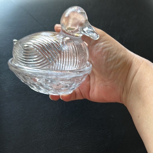 Martha Stewart  Figural Lidded Glass Duck Dish / BRAND NEW - Picture 1 of 8